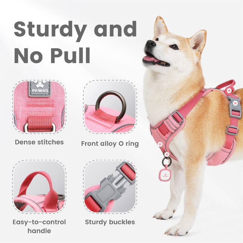 Pawaii No Pull Dog Harness with Pet ID Tag,Reflective Strips