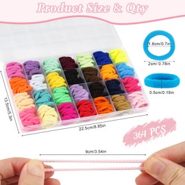 Pack of 364 Girls Hair Bobbles, 28 Colours, Small, Seamless Mini Baby Hair Bobbles, Colourful Braid Bobbles Girls for Baby Children