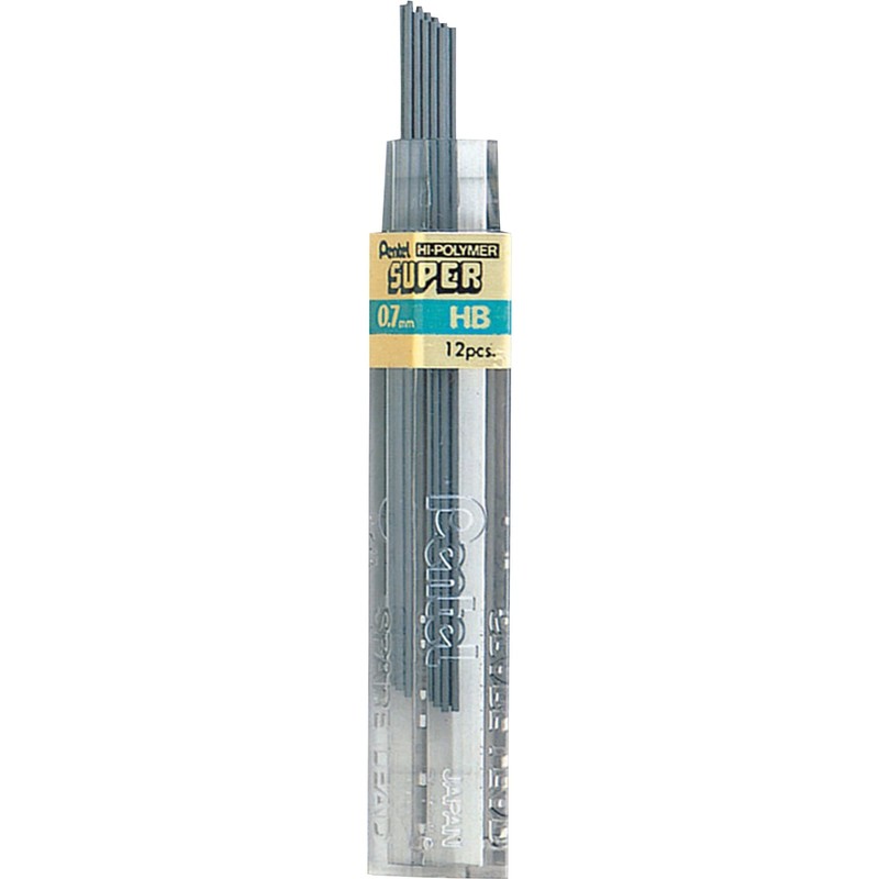 Pentel® Super Hi-Polymer® Leads, 0.7 mm, HB, 12 Leads Per