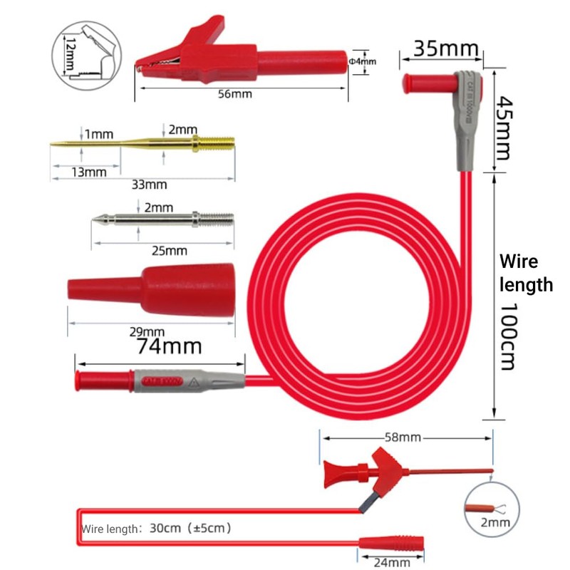 P1300C Kit de cables de prueba de multímetro Pluma de