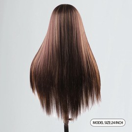 Long Brown Wigs for Women,Synthetic Wavy Hair Wig for Daily