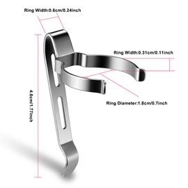 BDKMMS 2Pcs Flashlight Clips, Removable Belt Pocket Clips Replacement Mental Clips for Flashlights