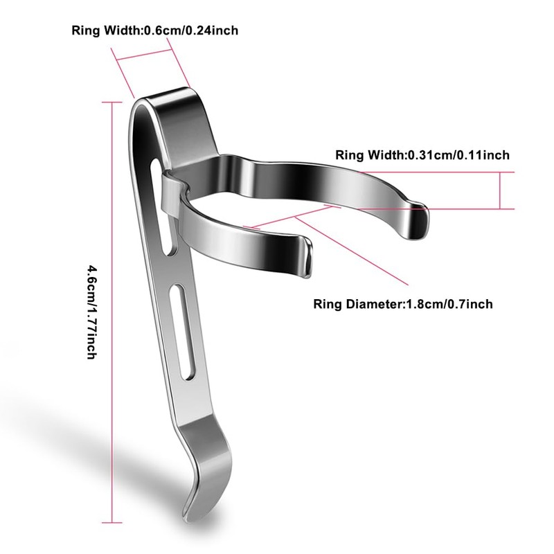 BDKMMS 2Pcs Flashlight Clips, Removable Belt Pocket Clips Replacement Mental