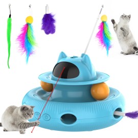 moebypet Cat Teaser Cat Laser Toy Automatic Interactive Indoor Motion Pet Toys USB Charge - Blue