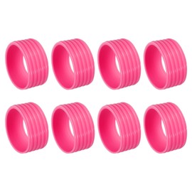 PATIKIL Badminton Racket Handle Grip Ring, 8 Pack Racquet Fix Ring Grip Band Rubber Ring Non-Slip Absorbent Overgrip in Place, Pink