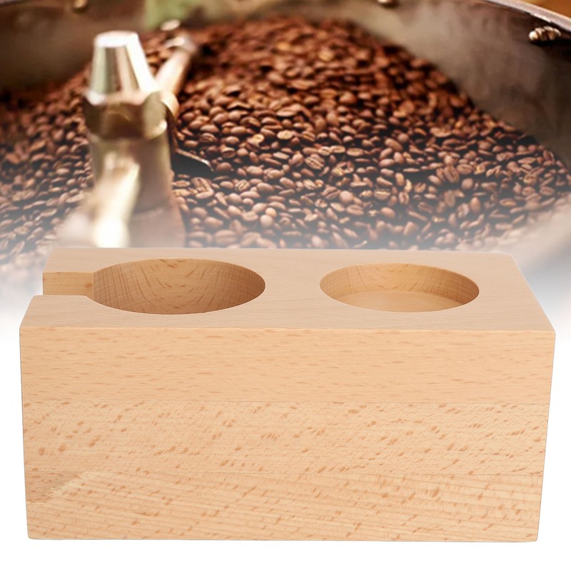 Wooden Coffee Tamper Station Stable Prevent Slip Coffee Tamper Holder