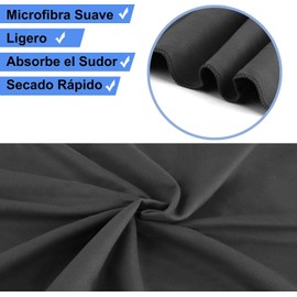 Toalla de Microfibra para Gym - Secado Rápido y Alta Absorción (Pack 5),Ideal para Gimnasio, Yoga, Box o Correr,Sin Olores, Anti-Bacterial - Toalla Deportiva Unisex para Entrenamiento (Negro)