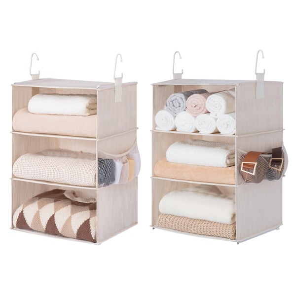 StorageWorks 6-Shelf Hanging Closet Organizers, Two 3-Shelf Separable Closet Hanging
