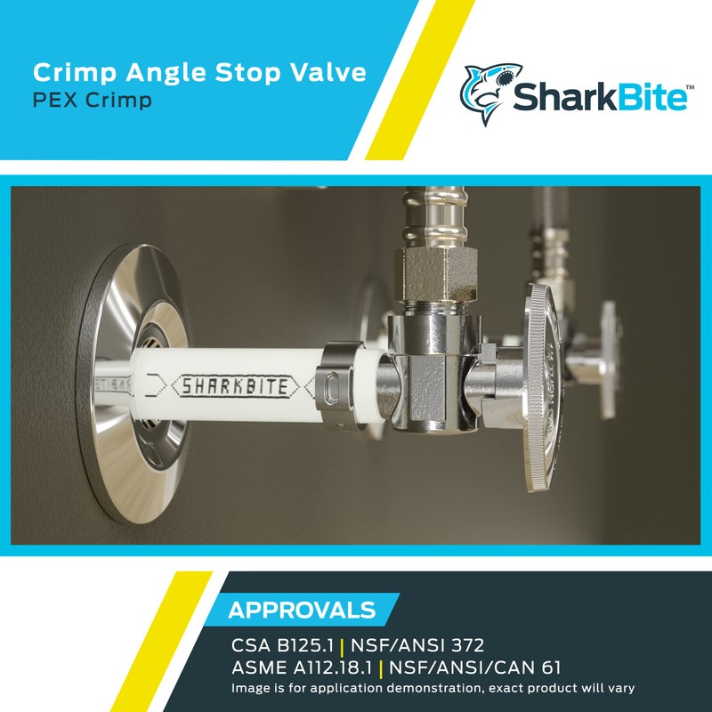 SharkBite 1/2 x 3/8 Inch OD Compression Crimp Angle Stop