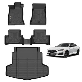 AIPOIL® Floor Mats & Cargo Liner Set for 2021-2025 Acura TLX All Weather Protection TPE Anti-Slip Automotive Full Set Custom Car Mats Accessories - Black