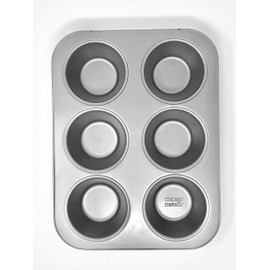 Chicago Metallic Professional Non-Stick 6-Cup Giant Muffin Pan, Grey