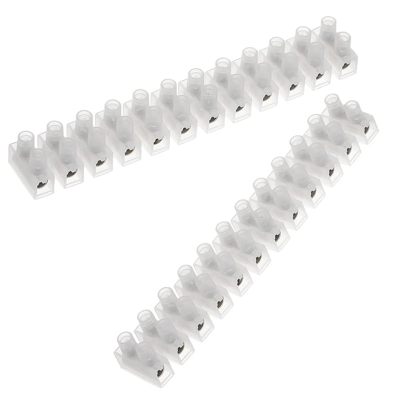 UKCable-Ties Block Connector 12 Way White Terminal Block Strip Electric