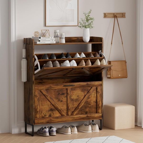 EOYUTLLY Shoe Cabinet Storage for Entryway, Narrow Shoe Rack Cabinet