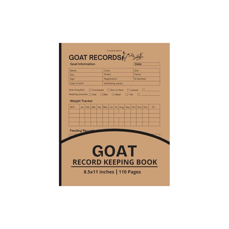 Goat Record Keeping Log Book: Dairy Goat Management Log |