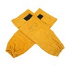 Pair Welding Sleeve Cowhide Wearproof Heat Resistant Golden Yellow for