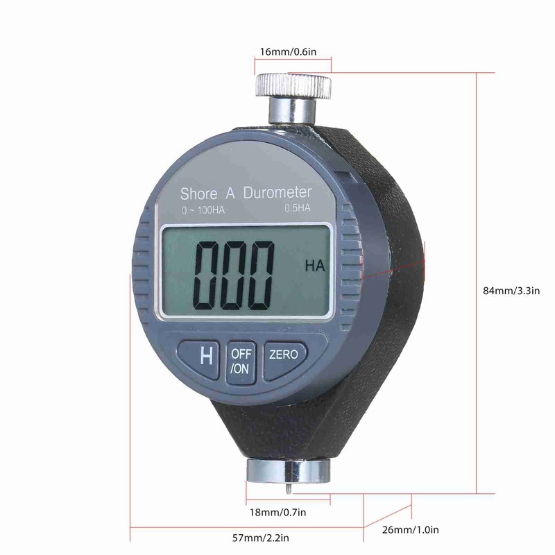 Portable 0-100HA Shore A Hardness Tester Meter Digital Durometer Scale