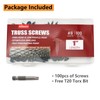 Allkeen (100 pcs) #8×1" T20 Torx Head Wood Screws Self