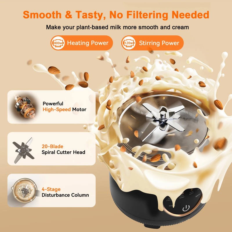 Unbranded 50oz Nut Milk Maker, 10 in 1 Automatic Nut