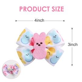 Bunny Hair Bow Pink Rabbit Bowknot Ribbon Easter Spring Hair Accessories 2PC Hair Clips for Baby Girls