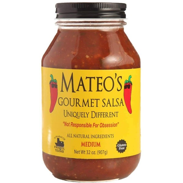 Mateo's Gourmet Salsa -Medium- 32 Oz (Pack of 3)