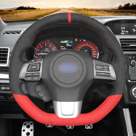 MEWANT Hand Stitched Car Steering Wheel Protector Wrap Cover for Subaru WRX 2015-2021 / WRX STI 2015-2021 Steering Wheel Cover Accessories