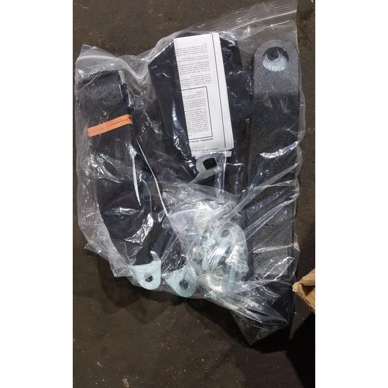 KALMAR SEAT BELT ASSM W/ TETHER - BLACK W/ HARDWARE