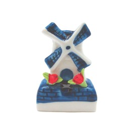 Essence of Europe Gifts E.H.G Ceramic Miniature Windmill with Tulips