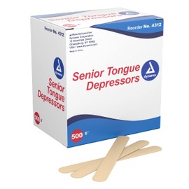 Dynarex Dynarex 4312 Tongue Depressor Wood, Senior 6", Non-Sterile, Pack of 500