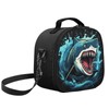 SEANATIVE Cartoon Shark Print Lunch Bag Insulated Lunch Box for