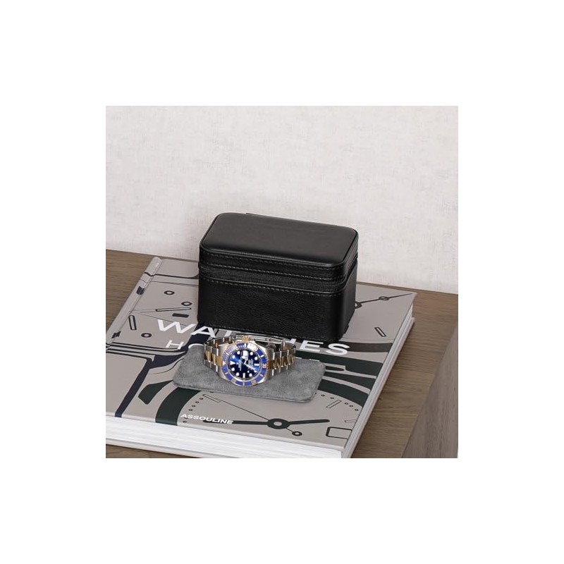 ROTHWELL 2 Watch Travel Case for Men | Compact PU