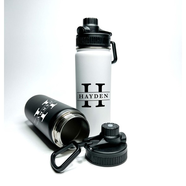 Block Name Personalized Stainless Steel Water Bottle, Vacuum-insulated, 18/32oz Size,