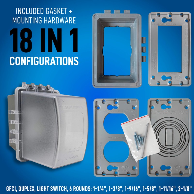 Sealproof 1-Gang Weatherproof In Use Outdoor Outlet Extra Deep Cover