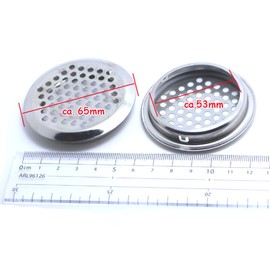 Sky-Welle 20 Pieces 65 mm Stainless Steel Ventilation Grille Round Air Grille Silver Ventilation Grille Ventilation Grille