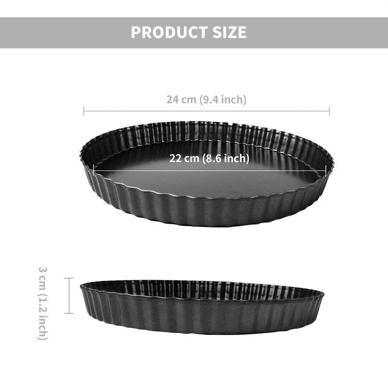 AZKEEGREY 2 Pack Non-Stick Quiche Dishes for The Oven 24cm