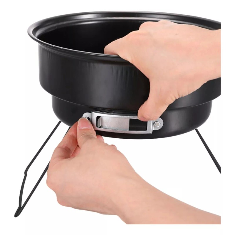 Plasticocina Mini Parrilla Carbón Portátil Plegable Acero Inoxidable