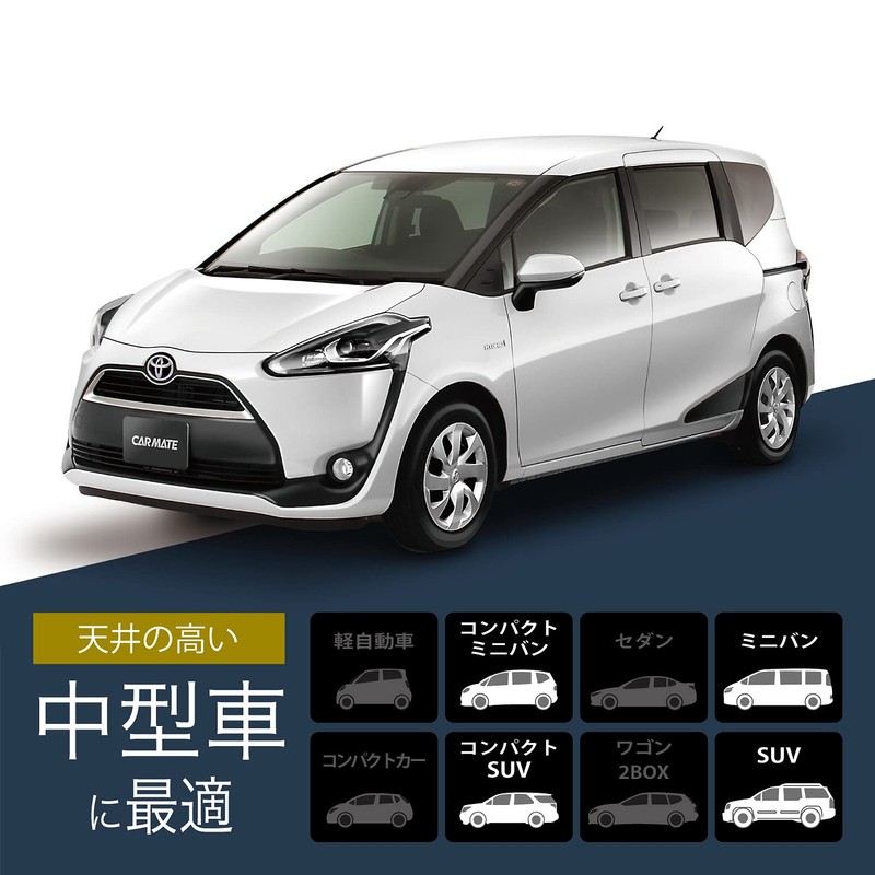 カーメイト 車用 タテも大きい ルームミラー 3000R 緩曲面鏡 270mm クローム鏡 【ミニバン SUV