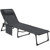 Flamaker Foldable Chaise Lounge Chair 5-Position Adjustable, Tanning Chair with