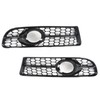 1 Pair Front Fog Lamp Grille Bezel 8E0807681F Glossy Black