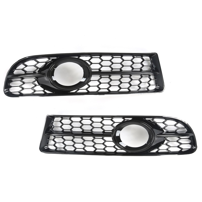 1 Pair Front Fog Lamp Grille Bezel 8E0807681F Glossy Black