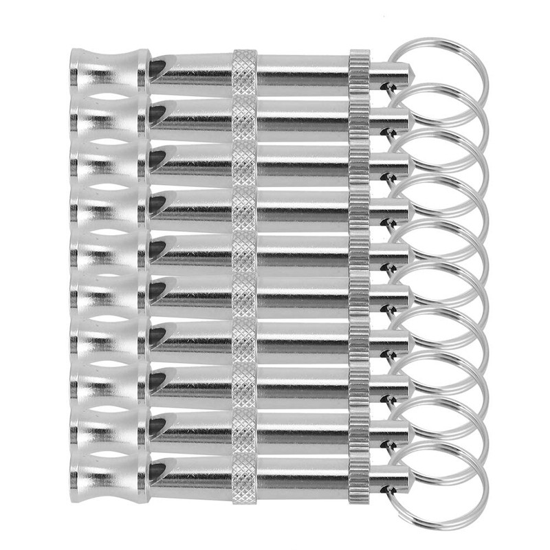 10PCS Dog Training Whistle Professional Adjustable Pitch Stainless Steel Pet