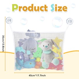Bath Toy Storage, Baby Bath Bathroom Toy Storage, Kids Baby Bath Toys Net Organiser with 2 Strong Suction Cups