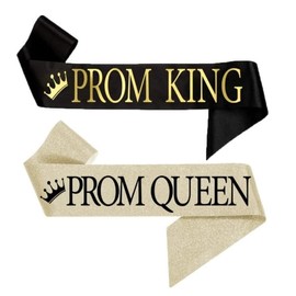 Nenluny 2pcs Prom King and Prom Queen Satin Sash Graduation Satin Sashes for 2024 Graduation Prom Party Decoration Supplies