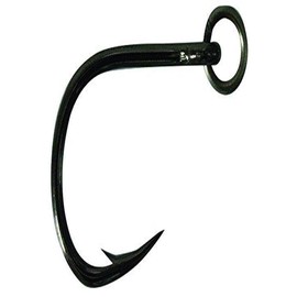 Mustad Hoodlum 5X Strong Live Bait Hook with Action Ring (6 Pack), Black/Nickel, Size 5/0