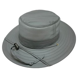Broner Ripstop Nylon Floatable Outdoor Sun Hat with Nylon Mesh Side Panels, Grey, XL