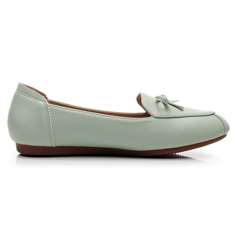 VenusCelia Zapato plano ancho Bowknot para mujer, Turquesa (Pale Turquoise),