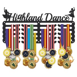 SUPERDANT SUPERDANT Highland Dance Medal Hanger Display Sports Medal Holder Award Metal Medal Organizer Ribbon Display Holder Rack Wall Mounted Race 5 Rows 20 Hangers Non-Slip Hooks for Athletes Gifts