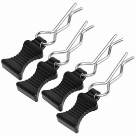 FriHobby 1/10 RC Car Body Clips Pins with Metal Aluminum Pull Tabs for All 1/10 1/12 Scale Redcat HPI Himoto HSP Exceed RC Car Parts Truck Buggy Shell Replacement (Black)