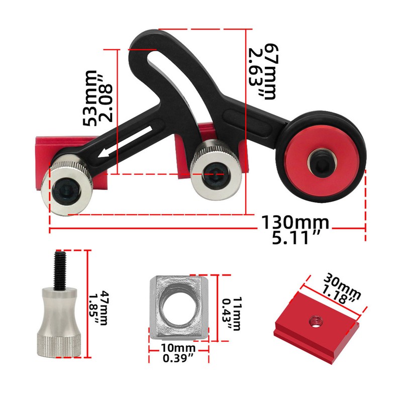 Left Right Bearing Roller Press Featherboard Feeding Guide Wheel for