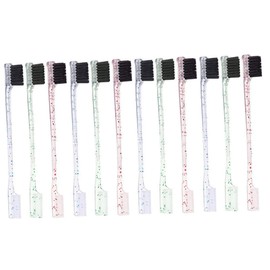 TOVINANNA 12pcs Dual Tip Eyebrow Brush Set Angled Flat Brush for Grooming Makeup Tool Portable