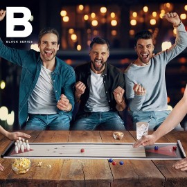 Black Series The BLACK SERIES Tabletop Shuffleboard and Bowling 2 in 1 Set with Roll-Up